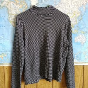 Vintage Jones Sport Mockneck Striped Long Sleeve M